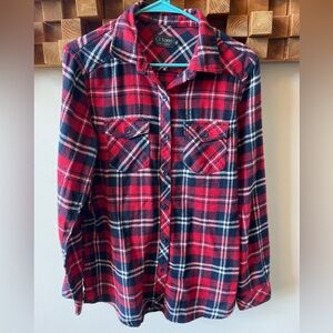 Plaid flannel shirt, size medium